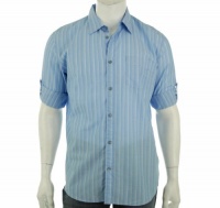 Calvin Klein Men's Linen Solid Woven Shirt,Skyway,Large Calvin Klein Men's Linen Solid Woven Shirt,Skyway,Large