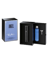 Indulge in the delicious scent of ANGEL at any time with the ANGEL Refillable Purse Spray (7.5 mL/0.25 fl. oz.), featuring a trail of cascading stars. Also included is a refill bottle (35 mL/1.2 fl. oz.) and metal funnel for replenishing on the go. Indulge in the delicious scent of ANGEL at any time with the ANGEL Refillable Purse Spray (7.5 mL/0.25 fl. oz.), featuring a trail of cascading stars. Also included is a refill bottle (35 mL/1.2 fl. oz.) and metal funnel for replenishing on the go.