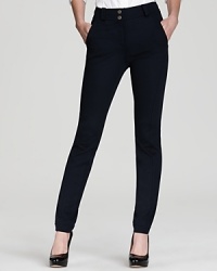 Subtly quilted panels accent the sides of these sleek BASLER pants for a touch of equestrian inspiration. Elevate the look with sleek heels and race to the top of the fashion set. Subtly quilted panels accent the sides of these sleek BASLER pants for a touch of equestrian inspiration. Elevate the look with sleek heels and race to the top of the fashion set.