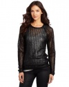 Velvet Women's Rachel Foil Printed Mesh Sweater