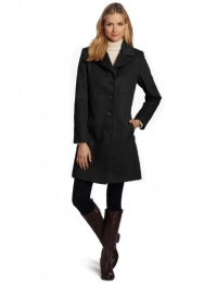 Larry Levine Women's Luxurious Wool Classic Notch Collar Reefer Coat