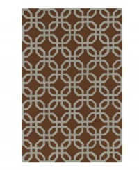 Chocolate chain. This modern indoor/outdoor area rug from Dalyn is crafted from hand-hooked polypropylene for superb durability and easy cleaning. Chocolate chain. This modern indoor/outdoor area rug from Dalyn is crafted from hand-hooked polypropylene for superb durability and easy cleaning.