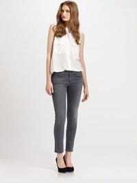 Critically acclaimed skinnies in a slightly faded wash hit right above the ankle. THE FITSkinny fitRise, about 7Inseam, about 28THE DETAILSButton closureZip flyFive-pocket styling98% cotton/2% elastaneDry cleanMade in USA of Italian fabricModel shown is 5'10 (177cm) wearing US size 4. Critically acclaimed skinnies in a slightly faded wash hit right above the ankle. THE FITSkinny fitRise, about 7Inseam, about 28THE DETAILSButton closureZip flyFive-pocket styling98% cotton/2% elastaneDry cleanMade in USA of Italian fabricModel shown is 5'10 (177cm) wearing US size 4.