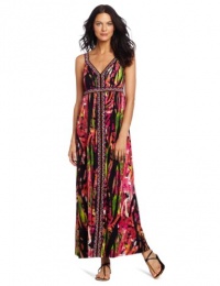 Calvin Klein Women's Border Print Maxi Dress, Palm Multi, Small Calvin Klein Women's Border Print Maxi Dress, Palm Multi, Small