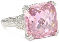 Judith Ripka Giftables All Sterling Silver Pink Cushion Stone Ring, Size 6 Judith Ripka Giftables All Sterling Silver Pink Cushion Stone Ring, Size 6