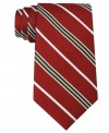 Sweeten up any holiday look with this striped silk tie from Tommy Hilfiger.