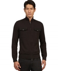 This Kenneth Cole New York sweater is a stylishly warm layer for those unpredictable winter days. This Kenneth Cole New York sweater is a stylishly warm layer for those unpredictable winter days.