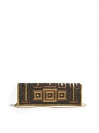 THE LOOKRemovable shoulder chainArt Deco-inspired beaded patternMagnetic snap flap closureThree Swarovski Elements crystals on the flapOne inside open pocketInside logo detailTHE MEASUREMENTChain, 9 drop11W X 4H X 1½DTHE MATERIALBeaded fabricSatin liningORIGINImported THE LOOKRemovable shoulder chainArt Deco-inspired beaded patternMagnetic snap flap closureThree Swarovski Elements crystals on the flapOne inside open pocketInside logo detailTHE MEASUREMENTChain, 9 drop11W X 4H X 1½DTHE MATERIALBeaded fabricSatin liningORIGINImported