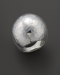 From the Silver collection, large hammered dome ring in sterling silver. Designed by Ippolita. From the Silver collection, large hammered dome ring in sterling silver. Designed by Ippolita.