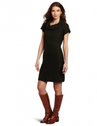 AGB Women's Short Sleeve Cowl Necked Sweater Dress