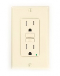 Leviton X7599-T SmartlockPro Slim GFCI Tamper-Resistant Receptacle with LED Indicator, 15-Amp, Light Almond Leviton X7599-T SmartlockPro Slim GFCI Tamper-Resistant Receptacle with LED Indicator, 15-Amp, Light Almond
