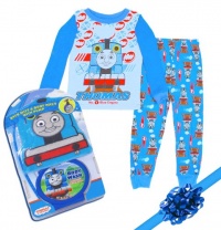 AME Thomas and Friends, Boys 2 Piece Pajama and Bath Time Gift Set, Thomas the Train Set, Color: Blue, Size: 4T AME Thomas and Friends, Boys 2 Piece Pajama and Bath Time Gift Set, Thomas the Train Set, Color: Blue, Size: 4T