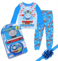 AME Thomas and Friends, Boys 2 Piece Pajama and Bath Time Gift Set, Thomas the Train Set, Color: Blue, Size: 4T