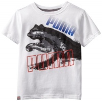 Puma - Kids Boys 2-7 Toddler Pixel Short Sleeve Tee, White, 4T