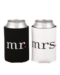 Hortense B. Hewitt Wedding Accessories Mr. and Mrs. Can Coolers Gift Set Hortense B. Hewitt Wedding Accessories Mr. and Mrs. Can Coolers Gift Set