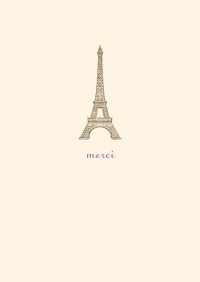 Graphique de France Eiffel Tower Boxed Thank You Notes, 4.25 x 5.5 Inches, Cream (L810CB)