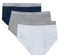Calvin Klein Boys Navy White Gray 3 Pack Briefs for boys (8/10) Calvin Klein Boys Navy White Gray 3 Pack Briefs for boys (8/10)
