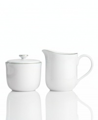 Forever elegant, this Charter Club Grand Buffet sugar and creamer set features lustrous white porcelain edged in shimmering gold for a look of sheer timelessness. Forever elegant, this Charter Club Grand Buffet sugar and creamer set features lustrous white porcelain edged in shimmering gold for a look of sheer timelessness.