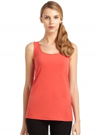 THE LOOKScoopneck and backInterior shelf braSleevelessTHE FITAbout 26 from shoulder to hemTHE MATERIAL62% polyester/33% rayon/5% spandexCARE & ORIGINMachine washImportedModel shown is 5'10½ (179cm) wearing US size Small. THE LOOKScoopneck and backInterior shelf braSleevelessTHE FITAbout 26 from shoulder to hemTHE MATERIAL62% polyester/33% rayon/5% spandexCARE & ORIGINMachine washImportedModel shown is 5'10½ (179cm) wearing US size Small.