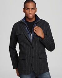 Michael Kors Stripe Melton Blazer With Removable Vest Michael Kors Stripe Melton Blazer With Removable Vest