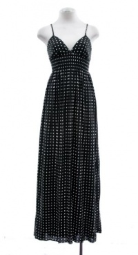 AQUA Black/Ivory Printed Sleeveless Maxi Dress Small AQUA Black/Ivory Printed Sleeveless Maxi Dress Small