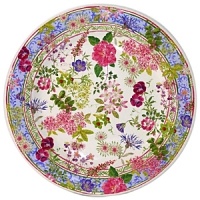 Millefleurs was inspired by flowers in a European garden as well as antique tableware. Its delicate renderings of pansies, roses, and thistles are blended with a vintage border in a contemporary color palette. Sophisticated, yet fresh and youthful. Dishwasher and microwave safe (for reheating only). Millefleurs was inspired by flowers in a European garden as well as antique tableware. Its delicate renderings of pansies, roses, and thistles are blended with a vintage border in a contemporary color palette. Sophisticated, yet fresh and youthful. Dishwasher and microwave safe (for reheating only).