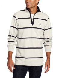 IZOD Men's Long Sleeve Sueded Jersey Stripe Rugby Tee IZOD Men's Long Sleeve Sueded Jersey Stripe Rugby Tee
