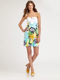 A lively print featuring signature hues adds charming appeal to this strapless dress that is oh-so Lily Pulitzer.Bow detail at sweetheart necklineConcealed back zipperFully linedAbout 19 from natural waistCottonHand washImportedPattern may vary Model shown is 5'10 (177cm) wearing US size 4. A lively print featuring signature hues adds charming appeal to this strapless dress that is oh-so Lily Pulitzer.Bow detail at sweetheart necklineConcealed back zipperFully linedAbout 19 from natural waistCottonHand washImportedPattern may vary Model shown is 5'10 (177cm) wearing US size 4.