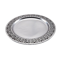 Sandcast by hand and hand-painted with a specially colored enamel that's mixed with crushed mother of pearl, this charger plate from Julia Knight adds a luxe touch to any table. Sandcast by hand and hand-painted with a specially colored enamel that's mixed with crushed mother of pearl, this charger plate from Julia Knight adds a luxe touch to any table.