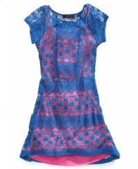 Chic, fashionable, and versatile 2-piece crochet dress by Jessica Simpson. Chic, fashionable, and versatile 2-piece crochet dress by Jessica Simpson.