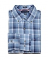 Tommy Hilfiger Men Custom Fit Plaid Long Sleeve Shirt