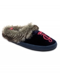 Relax in style with Juicy Counture's Kim slippers. Lined in faux-fur with the designer's logo on the vamp, this neat pair is sure to keep you warm. Relax in style with Juicy Counture's Kim slippers. Lined in faux-fur with the designer's logo on the vamp, this neat pair is sure to keep you warm.