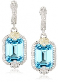 Judith Ripka Estate Blue Emerald Cut Earrings Judith Ripka Estate Blue Emerald Cut Earrings