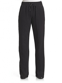 THE LOOKRibbed elastic waistbandDrawstring waistSatin trim at pockets and down legsAngled pockets at waist with beaded detailTHE FITRise, about 11Inseam, about 34THE MATERIAL95% viscose/5% elastaneTrim: polyesterCARE & ORIGINHand washImported THE LOOKRibbed elastic waistbandDrawstring waistSatin trim at pockets and down legsAngled pockets at waist with beaded detailTHE FITRise, about 11Inseam, about 34THE MATERIAL95% viscose/5% elastaneTrim: polyesterCARE & ORIGINHand washImported
