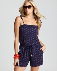 Make a playful statement with this horseshoe printed romper from French Connection. Ideal for post plunge style, it's lucky motif is sure to land you in the winner's circle. Make a playful statement with this horseshoe printed romper from French Connection. Ideal for post plunge style, it's lucky motif is sure to land you in the winner's circle.