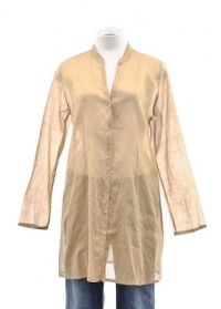 Eileen Fisher Hand loomed Gold Metallic Shimmer Long Sleeve Shirt Small Eileen Fisher Hand loomed Gold Metallic Shimmer Long Sleeve Shirt Small