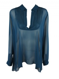 Free People Womens Sheer Georgette Long Sleeve Blouse Top Free People Womens Sheer Georgette Long Sleeve Blouse Top