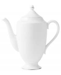 The heirloom-quality Signet Platinum dinnerware pattern is designed for formal entertaining, in pristine white bone china banded with polished platinum. The heirloom-quality Signet Platinum dinnerware pattern is designed for formal entertaining, in pristine white bone china banded with polished platinum.