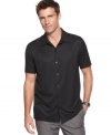 Side with the stylish in this ribbed shirt from Via Europa.