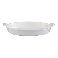 Le Creuset Heritage Stoneware 1-7/10-Quart Oval Au Gratin Dish, White Le Creuset Heritage Stoneware 1-7/10-Quart Oval Au Gratin Dish, White