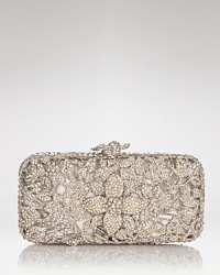 Just holding this crystal-bedecked Clara Kasavina clutch makes us feel more glamorous. Imagine it with a bondage mini, skyscraper heels, and a velvet rope. Just holding this crystal-bedecked Clara Kasavina clutch makes us feel more glamorous. Imagine it with a bondage mini, skyscraper heels, and a velvet rope.