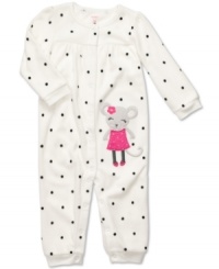 Getting her dressed is a snap in one of these precious polka-dot coveralls from Carter's. Getting her dressed is a snap in one of these precious polka-dot coveralls from Carter's.