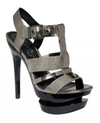 Take your look to a new (split) level. Jessica Simpson's Cathy platform sandals feature an awesome indented platform that is bound to make you stand out from the crowd. Take your look to a new (split) level. Jessica Simpson's Cathy platform sandals feature an awesome indented platform that is bound to make you stand out from the crowd.