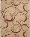 Nourison Zanibar Large Scroll Beige 2.0-Feet by 5.9-Feet Polyacrylic Area Rug