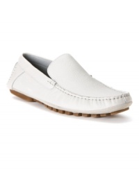 Contrast stitching and a textured vamp add timeless sophistication to these smooth drivers from Calvin Klein. Contrast stitching and a textured vamp add timeless sophistication to these smooth drivers from Calvin Klein.