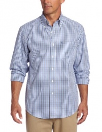 IZOD Men's Long Sleeve Essential Tattersail Button Down Shirt IZOD Men's Long Sleeve Essential Tattersail Button Down Shirt