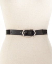 From sleek patent to shiny pebbled and back again, this reversible Calvin Klein belt has your accessory needs cinched. From sleek patent to shiny pebbled and back again, this reversible Calvin Klein belt has your accessory needs cinched.