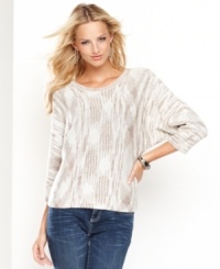 A unique knit brings new life to a slouchy-chic silhouette from INC. Metallic adds a touch of appealing shine! A unique knit brings new life to a slouchy-chic silhouette from INC. Metallic adds a touch of appealing shine!