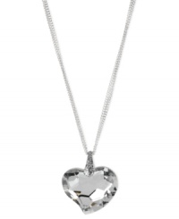 Love at first sight. Kenneth Cole New York's pendant necklace is crafted from silver-tone mixed metal with glittery accents. Item comes packaged in a signature Kenneth Cole New York Gift Box. Approximate length: 16 inches + 3-inch extender. Approximate drop: 1-1/2 inches. Love at first sight. Kenneth Cole New York's pendant necklace is crafted from silver-tone mixed metal with glittery accents. Item comes packaged in a signature Kenneth Cole New York Gift Box. Approximate length: 16 inches + 3-inch extender. Approximate drop: 1-1/2 inches.