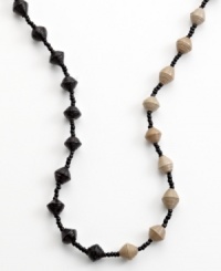 Old news is good news. Heart of Haiti artisans create this one-of-a-kind necklace from recycled newspaper, hand-rolling tiny strips into beads that are then sealed with clear polish and strung together to make a bold statement. Old news is good news. Heart of Haiti artisans create this one-of-a-kind necklace from recycled newspaper, hand-rolling tiny strips into beads that are then sealed with clear polish and strung together to make a bold statement.